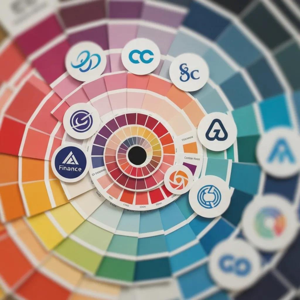 Color palettes and logo examples showing how color signals affect branding