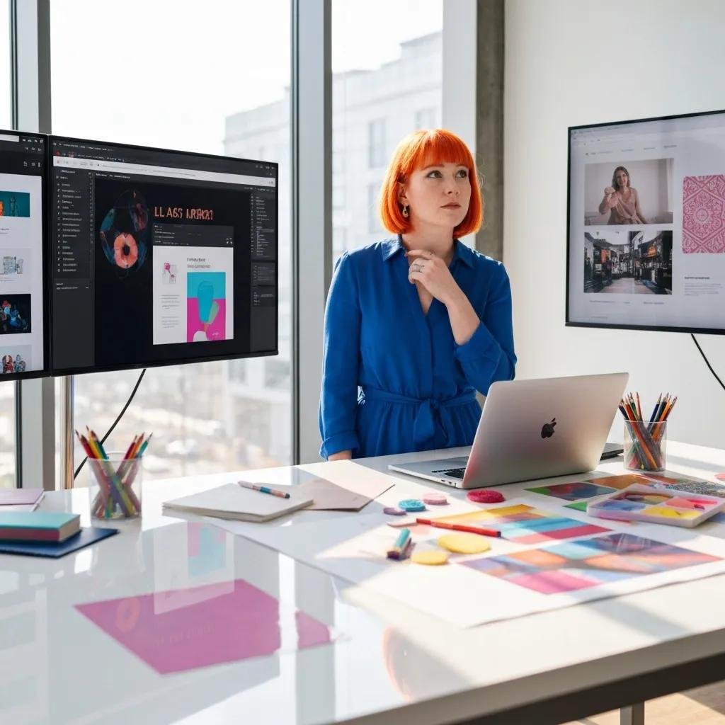 A creator working with multimedia on a laptop — illustrating digital content production