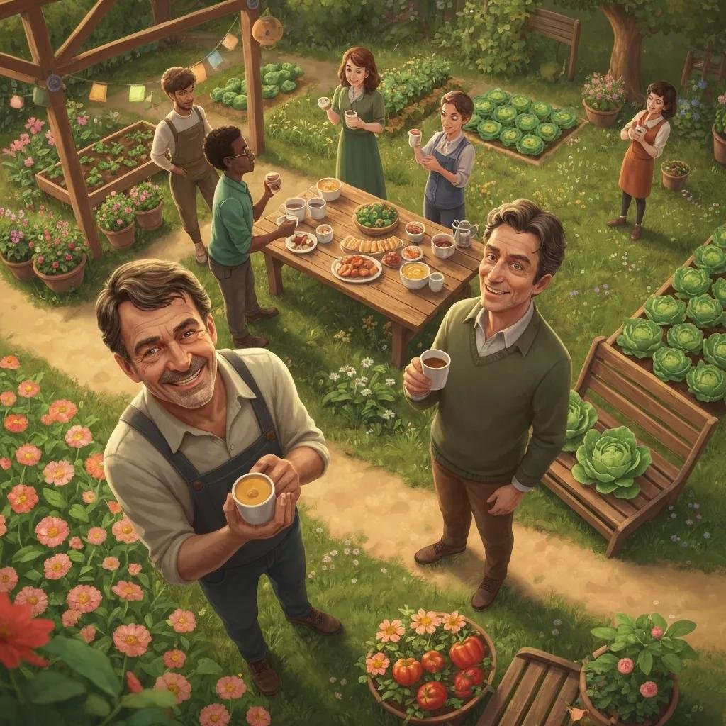 Local café owner replying to customer messages and posting on social media