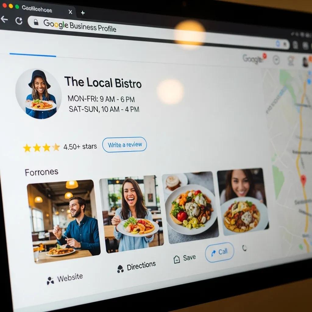A computer screen showing a well-maintained Google Business Profile
