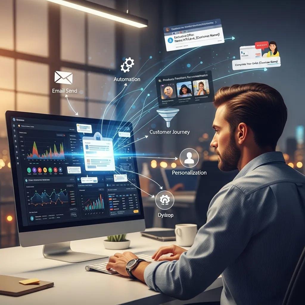 Marketer analyzing data for personalized and automated email marketing strategies
