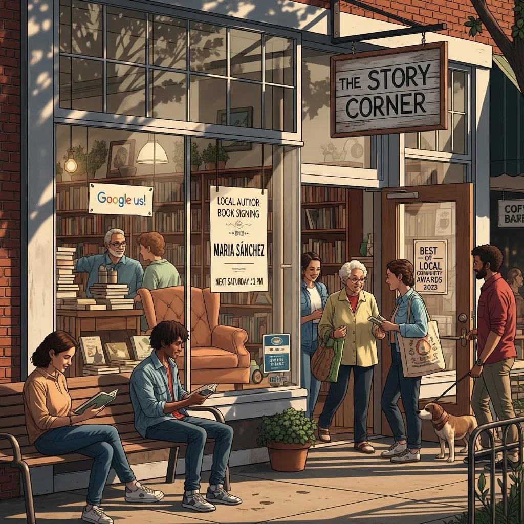 Local business storefront in a vibrant neighborhood